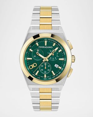 Vega Upper East Chrono Two-Tone Bracelet Watch, 42mm