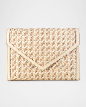 Jamie Envelope Woven Leather Clutch Bag