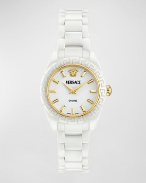 28mm DV One Watch with Bracelet Strap, White