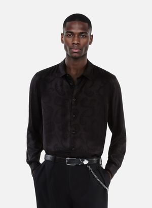The Kooples - Chemise jacquard plumes - Taille XL - Noir