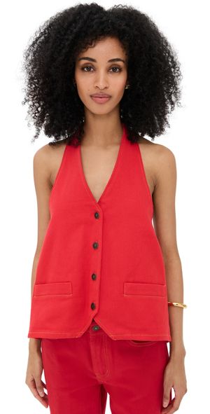 Lioness Hills Halter Vest Crimson L