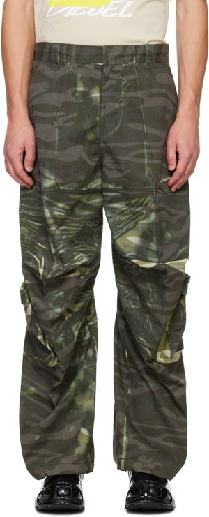 Diesel Pantalon cargo Arne-A kaki