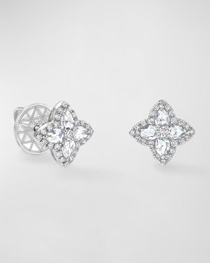 Blossom 18K White Gold Blossom Motif Diamond Stud Earrings, 0.4tcw