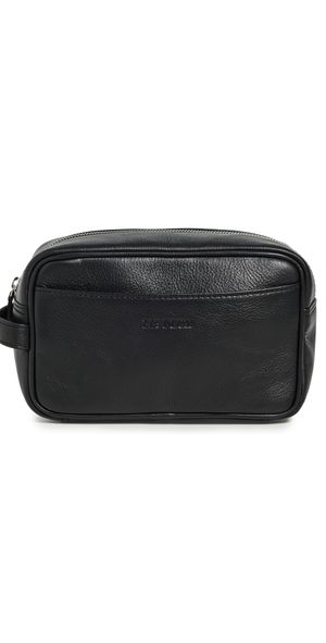 Les Deux Faux Leather Wash Bag Black/Black One Size