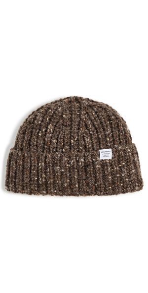 Norse Projects Daniel Donegal Rib Beanie Seal Brown One Size