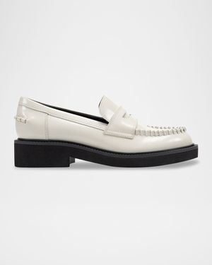 Dagman Whipstitch Leather Loafers