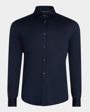 Men's Silk and Cotton Sport Shirt