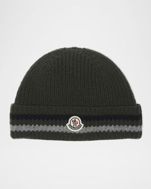 Boy's Wool Knit Logo Beanie