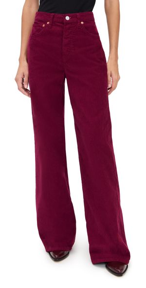 RE/DONE High Rise Wide Leg Corduroy Pants Beet Cord 31