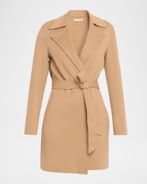 Cashmere-Blend Wrap Coat