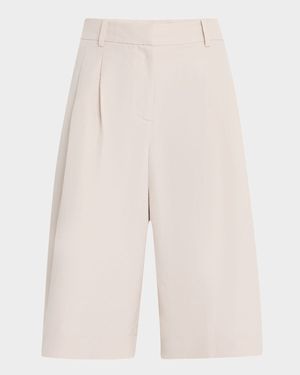 Sutton Pleated Wide-Leg Shorts