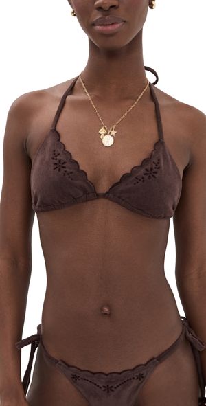 Frankies Bikinis Nick Suede Bikini Top Desert Suede S