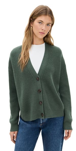 Jenni Kayne Cropped Cashmere Cocoon Cardigan Pine XL