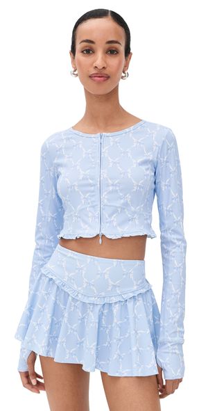 LoveShackFancy Laudie Zipup Chilled Blue L