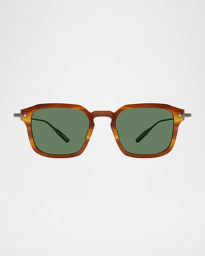 Men's Nolan Acetate & Titanium Rectangular Sunglasses
