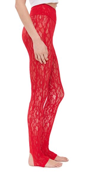 MSGM Lace Leggings Red 40