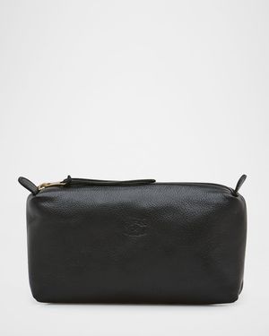 Classic Zip Leather Cosmetic Bag
