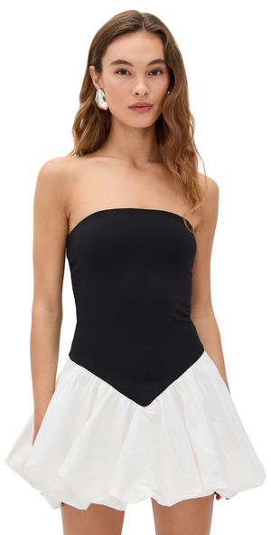 BARDOT Vega Strapless Mini Dress Black & White 12