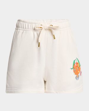 Orange Mascot Drawstring Shorts
