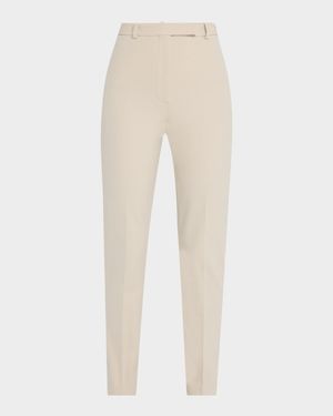 Bistretch High-Waist Tapered Crop Pants