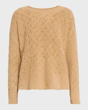 Crewneck Fringed Organic Cotton Sweater