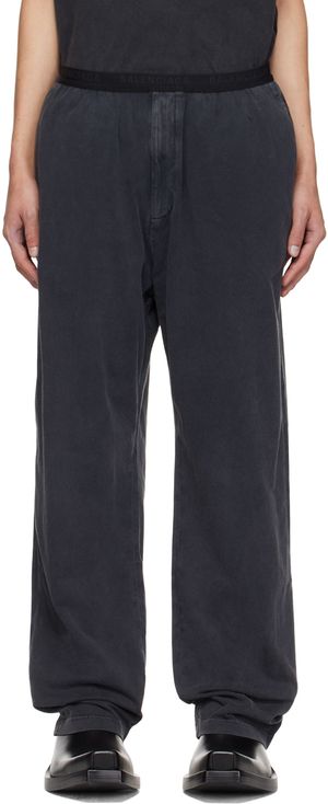 Balenciaga Pantalon noir à taille élastique