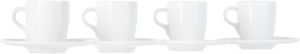 Alessi Ensemble de quatre tasses à espresso et quatre soucoupes blanches - Itsumo