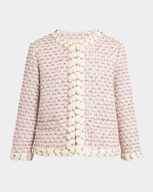 Boxy Crystal-Embellished Tweed Jacket