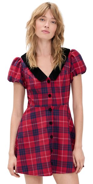 Hill House Home The Samantha Dress Cherry Tartan XS