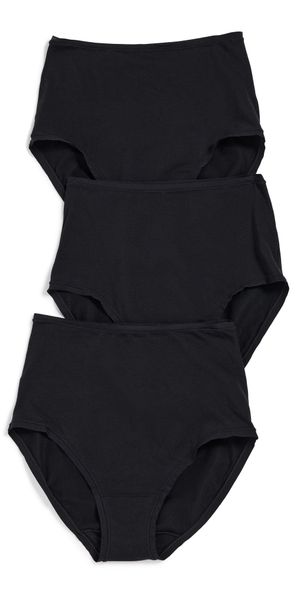 Natori Bliss Bare Cotton High Waist Briefs 3-Pack Black XXL