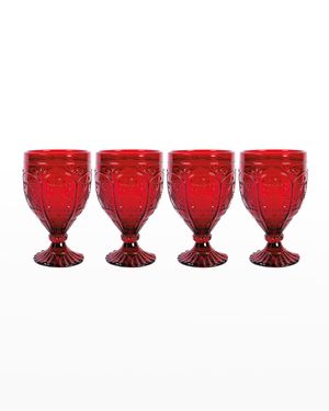 Trestle Glasses in Red, Set of 4