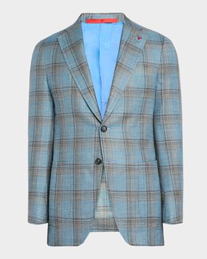 Men's Wool-Blend Plaid Sport Coat