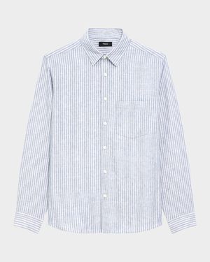 Men's Irving Summer Stripe Pocket Casual Button-Down Shirt