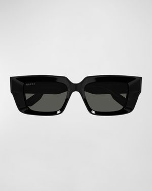 Beveled Acetate Rectangle Sunglasses