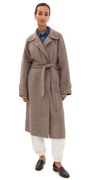 Varley Tomlinson Belted Long Coat Deep Taupe/Sandshell Micro M