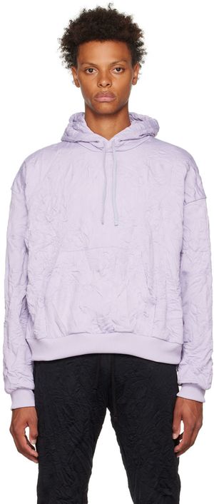 John Elliott Purple Crinkled Hoodie