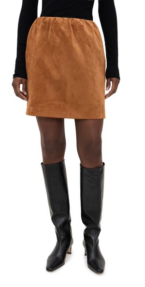 SHUSHU/TONG Smocked Short Skirt Brown 8