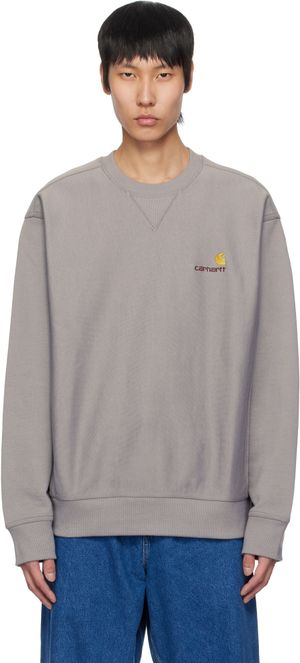 Carhartt Work In Progress Gray American Script Sweatshirt