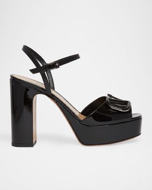 VLogo Patent Ankle-Strap Platform Sandals