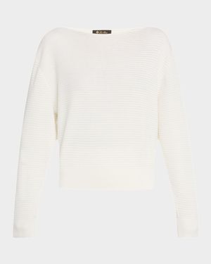 Dora Baltea Boat-Neck Silk-Cotton Sweater