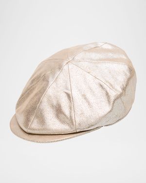 Metallic Leather Beret