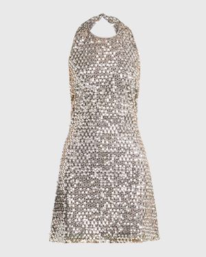 Eva Backless Bead & Sequin Mini Dress