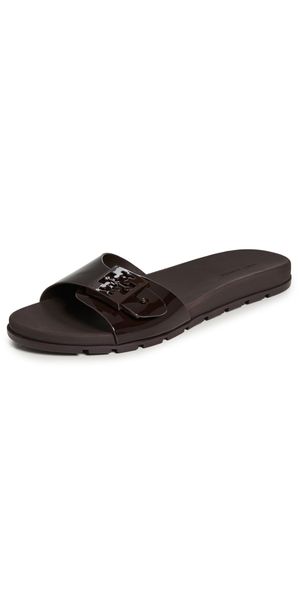 Tory Burch Buckle Slides DARK COCOA / DARK COCOA 10
