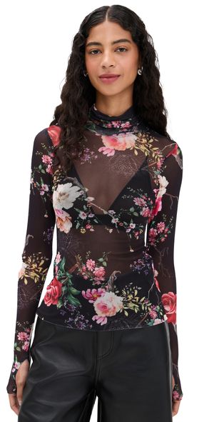 AFRM Zadie Top Noir Summer Rose XS