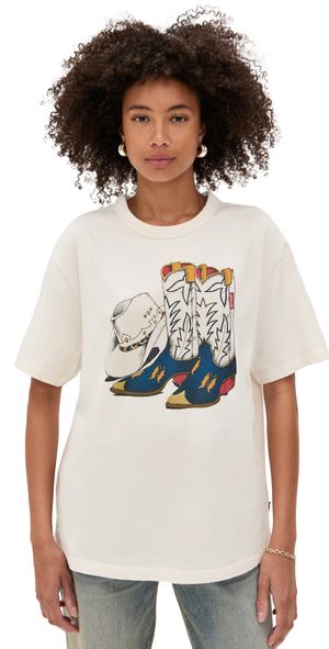 Levi's Graphic Tabor Tee Cowboy Boot and Hat Egret L