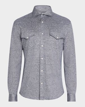 Men's Cotton and Linen Western Shirt