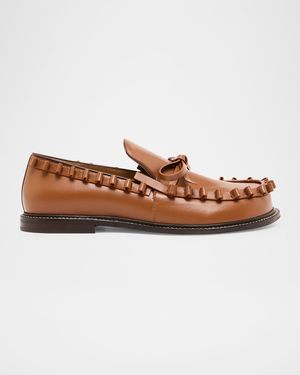 Men's Ruffle Leather Moccasin Loafers