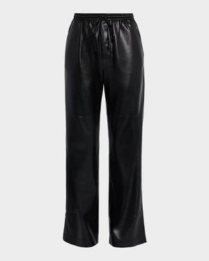Calie Alt-Leather Drawstring Pants