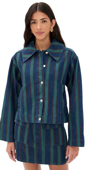 The Tiny Big Sister Boxy Striped Jacket Stone 42