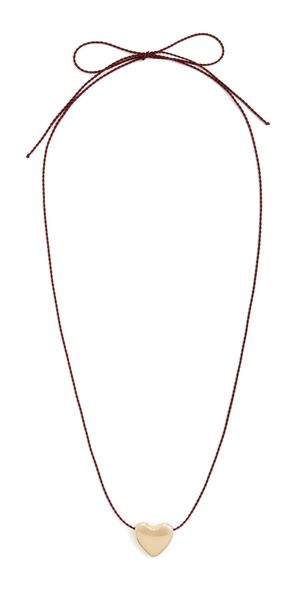 Annika Inez Small Heart Necklace Gold/Red String One Size